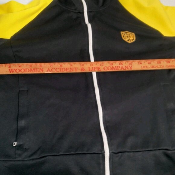 Lauren Ralph Lauren Active Jacket Women Large Athletic Full Zip Black Yellow - Picture 4 of 16